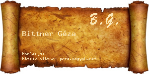 Bittner Géza névjegykártya